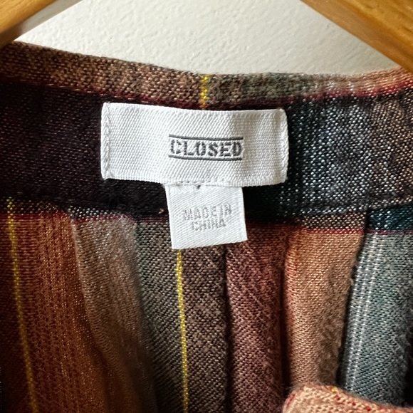 CLOSED Plaid Flannel Shift Dress Fall Comfy Feminine‎ Dark Academia Preppy M - Picture 2 of 9